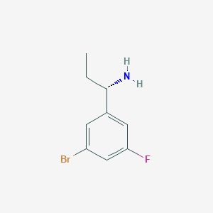 molecular formula C9H11BrFN B13050823 (S)-1-(3-Bromo-5-fluorophenyl)propan-1-amine 