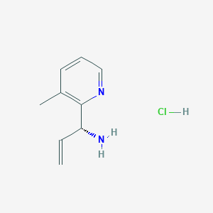 molecular formula C9H13ClN2 B13050825 (1R)-1-(3-Methyl(2-pyridyl))prop-2-enylamine hcl 