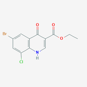 molecular formula C12H9BrClNO3 B1305084 6-溴-8-氯-4-羟基喹啉-3-羧酸乙酯 CAS No. 217316-19-3