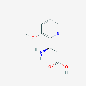 molecular formula C9H12N2O3 B13050846 (3R)-3-Amino-3-(3-methoxypyridin-2-YL)propanoic acid 