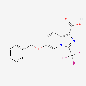 molecular formula C16H11F3N2O3 B13050862 6-(Benzyloxy)-3-(trifluoromethyl)imidazo[1,5-A]pyridine-1-carboxylic acid 