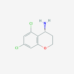 molecular formula C9H9Cl2NO B13050885 (R)-5,7-Dichlorochroman-4-amine hcl 