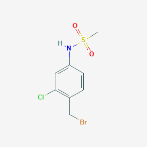 molecular formula C8H9BrClNO2S B13050900 N-(4-(Bromomethyl)-3-chlorophenyl)methanesulfonamide 