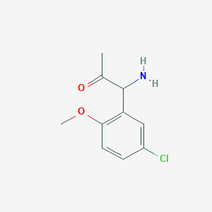 molecular formula C10H12ClNO2 B13050932 1-Amino-1-(5-chloro-2-methoxyphenyl)acetone 