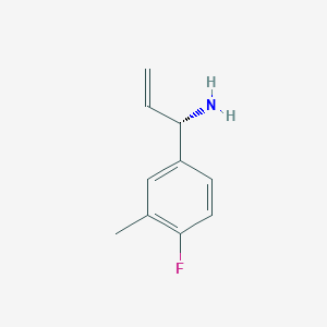 molecular formula C10H12FN B13050997 (1S)-1-(4-Fluoro-3-methylphenyl)prop-2-enylamine 