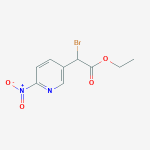 molecular formula C9H9BrN2O4 B13051009 Ethyl 2-bromo-2-(6-nitropyridin-3-YL)acetate 