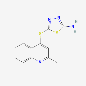 molecular formula C12H10N4S2 B1305103 5-[(2-甲基-4-喹啉基)硫代]-1,3,4-噻二唑-2-胺 CAS No. 219719-19-4