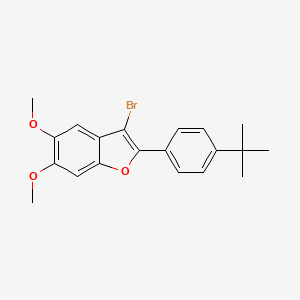 molecular formula C20H21BrO3 B13051045 3-Bromo-2-(4-(tert-butyl)phenyl)-5,6-dimethoxybenzofuran 