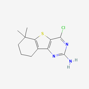 molecular formula C12H14ClN3S B13051048 4-Chloro-6,6-dimethyl-6,7,8,9-tetrahydrobenzo[4,5]thieno[3,2-D]pyrimidin-2-amine 