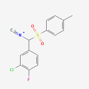 molecular formula C15H11ClFNO2S B13051049 2-Chloro-1-fluoro-4-(isocyano(tosyl)methyl)benzene 