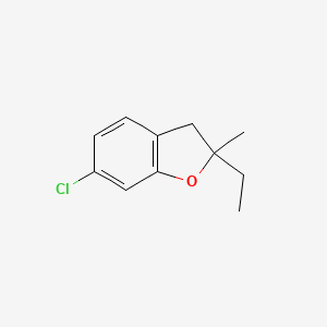 molecular formula C11H13ClO B13051068 6-Chloro-2-ethyl-2-methyl-2,3-dihydrobenzofuran 