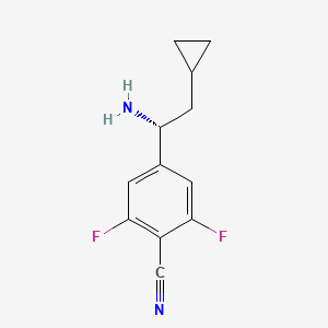 4-((1R)-1-Amino-2-cyclopropylethyl)-2,6-difluorobenzenecarbonitrile