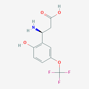 molecular formula C10H10F3NO4 B13051080 (3S)-3-Amino-3-[2-hydroxy-5-(trifluoromethoxy)phenyl]propanoic acid 