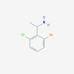 molecular formula C8H9BrClN B13051091 1-(2-Bromo-6-chlorophenyl)ethan-1-amine 