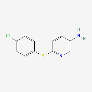 molecular formula C11H9ClN2S B1305110 6-[(4-氯苯基)硫代]-3-吡啶胺 CAS No. 25935-62-0