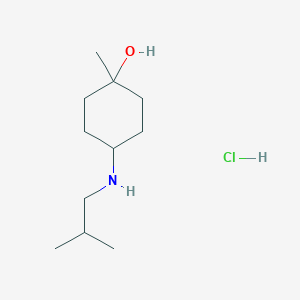 molecular formula C11H24ClNO B13051121 4-(Isobutylamino)-1-methylcyclohexan-1-OL hcl 