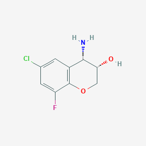 molecular formula C9H9ClFNO2 B13051126 (3S,4S)-4-Amino-6-chloro-8-fluorochroman-3-OL 