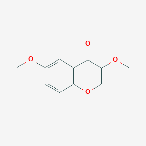 molecular formula C11H12O4 B13051128 3,6-Dimethoxy-3,4-dihydro-2H-1-benzopyran-4-one 