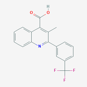 molecular formula C18H12F3NO2 B13051152 3-Methyl-2-(3-(trifluoromethyl)phenyl)quinoline-4-carboxylic acid CAS No. 1533-17-1