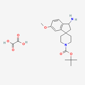 Tert-butyl3-amino-6-methoxy-2,3-dihydrospiro[indene-1,4'-piperidine]-1'-carboxylate oxalate