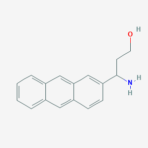 molecular formula C17H17NO B13051213 3-Amino-3-(2-anthryl)propan-1-OL 