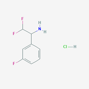 molecular formula C8H9ClF3N B13051221 2,2-Difluoro-1-(3-fluorophenyl)ethan-1-amine hcl 