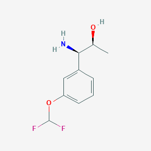 molecular formula C10H13F2NO2 B13051229 (1R,2S)-1-Amino-1-[3-(difluoromethoxy)phenyl]propan-2-OL 