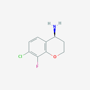 molecular formula C9H9ClFNO B13051246 (S)-7-Chloro-8-fluorochroman-4-amine 