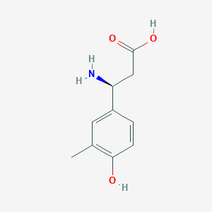 molecular formula C10H13NO3 B13051247 (3S)-3-Amino-3-(4-hydroxy-3-methylphenyl)propanoic acid 