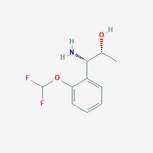 molecular formula C10H13F2NO2 B13051256 (1S,2R)-1-Amino-1-[2-(difluoromethoxy)phenyl]propan-2-OL 