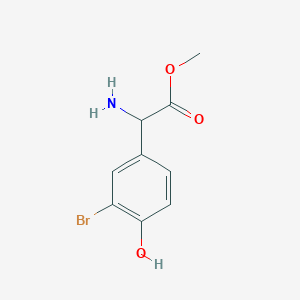 molecular formula C9H10BrNO3 B13051280 Methyl 2-amino-2-(3-bromo-4-hydroxyphenyl)acetate 