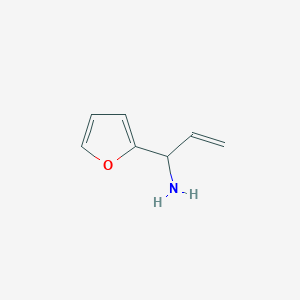 molecular formula C7H9NO B13051286 1-(Furan-2-YL)prop-2-EN-1-amine 