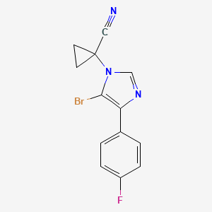 molecular formula C13H9BrFN3 B13051298 1-(5-Bromo-4-(4-fluorophenyl)-1H-imidazol-1-YL)cyclopropane-1-carbonitrile 