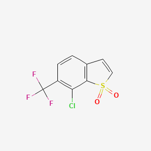 molecular formula C9H4ClF3O2S B13051333 7-Chloro-6-(trifluoromethyl)benzo[B]thiophene 1,1-dioxide 