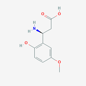 molecular formula C10H13NO4 B13051397 (3S)-3-Amino-3-(2-hydroxy-5-methoxyphenyl)propanoic acid 