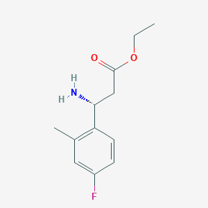 Ethyl(R)-3-amino-3-(4-fluoro-2-methylphenyl)propanoatehcl