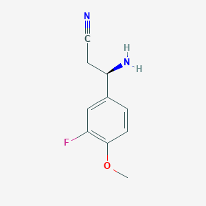 (3R)-3-amino-3-(3-fluoro-4-methoxyphenyl)propanenitrile