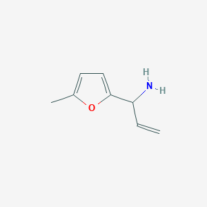 molecular formula C8H11NO B13051481 1-(5-Methyl-2-furyl)prop-2-enylamine 