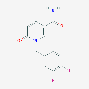 molecular formula C13H10F2N2O2 B13051500 1-(3,4-Difluorobenzyl)-6-oxo-1,6-dihydro-3-pyridinecarboxamide 