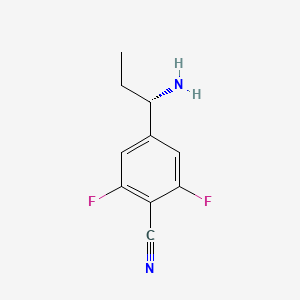 4-((1S)-1-Aminopropyl)-2,6-difluorobenzenecarbonitrile