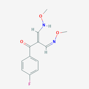 molecular formula C12H13FN2O3 B13051513 (1E,3Z)-1-(4-fluorophenyl)-3-(methoxyimino)-2-[(1E)-(methoxyimino)methyl]prop-1-en-1-ol 