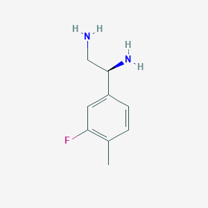 molecular formula C9H13FN2 B13051533 (1S)-1-(3-fluoro-4-methylphenyl)ethane-1,2-diamine 