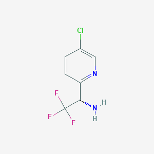 molecular formula C7H6ClF3N2 B13051589 (S)-1-(5-Chloropyridin-2-YL)-2,2,2-trifluoroethan-1-amine 