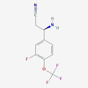 (3R)-3-Amino-3-[3-fluoro-4-(trifluoromethoxy)phenyl]propanenitrile