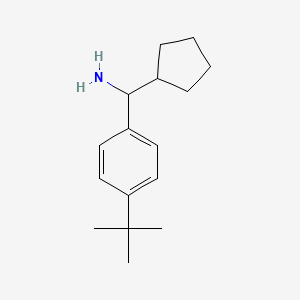 molecular formula C16H25N B13051657 (4-Tert-butylphenyl)(cyclopentyl)methanamine 