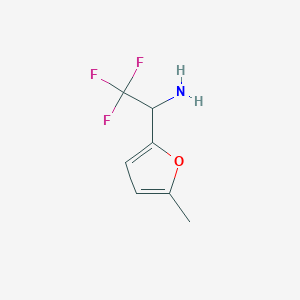 molecular formula C7H8F3NO B13051687 2,2,2-Trifluoro-1-(5-methylfuran-2-yl)ethan-1-amine 