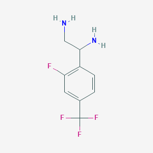 molecular formula C9H10F4N2 B13051723 1-[2-Fluoro-4-(trifluoromethyl)phenyl]ethane-1,2-diamine 