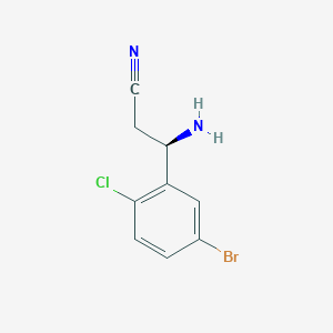 (3R)-3-Amino-3-(5-bromo-2-chlorophenyl)propanenitrile