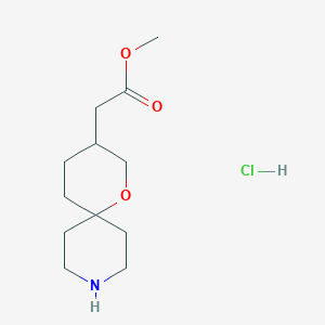 Methyl 2-(1-oxa-9-azaspiro[5.5]undecan-3-YL)acetate hcl