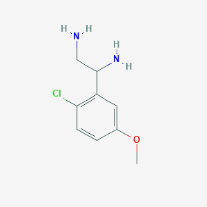 molecular formula C9H13ClN2O B13051765 (2-Chloro-5-methoxyphenyl)ethane-1,2-diamine 